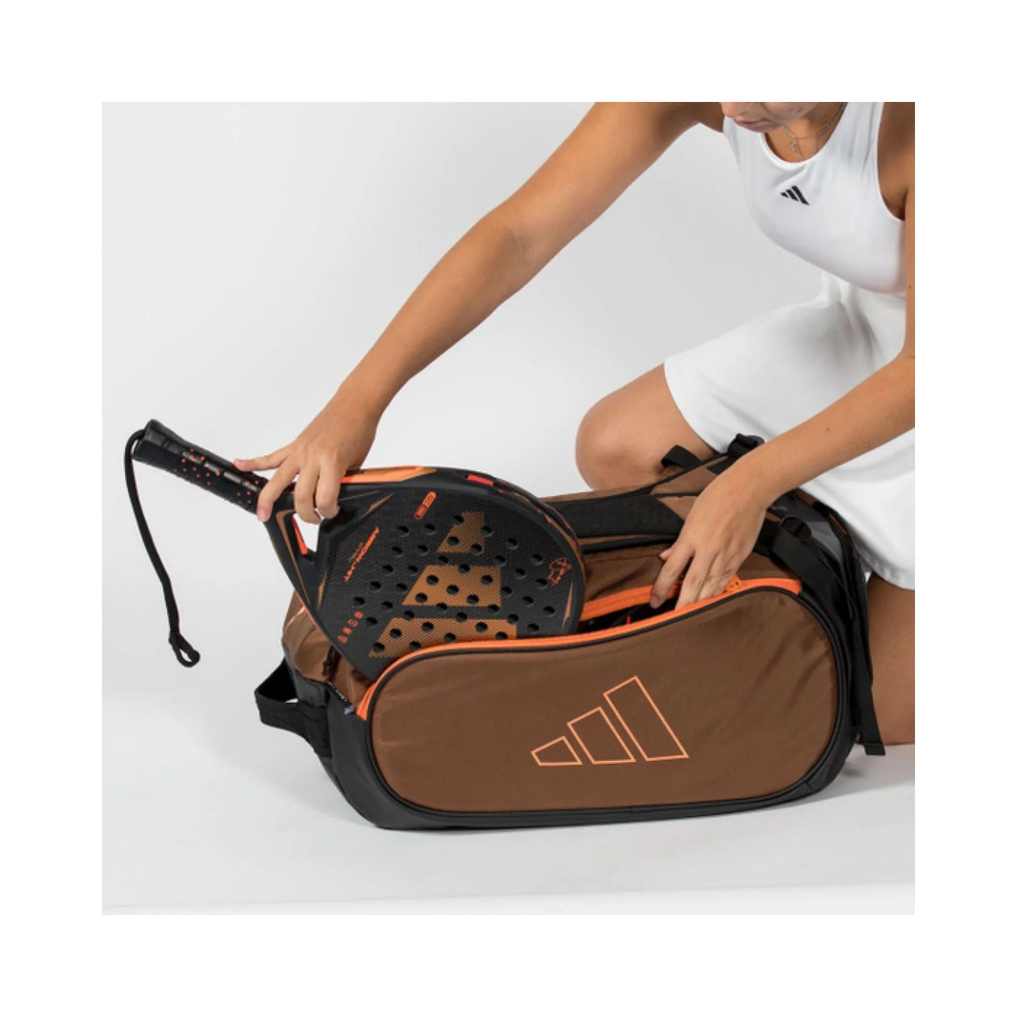 Adidas Tour Racketbag Bronze/orange 2026 - Image 5