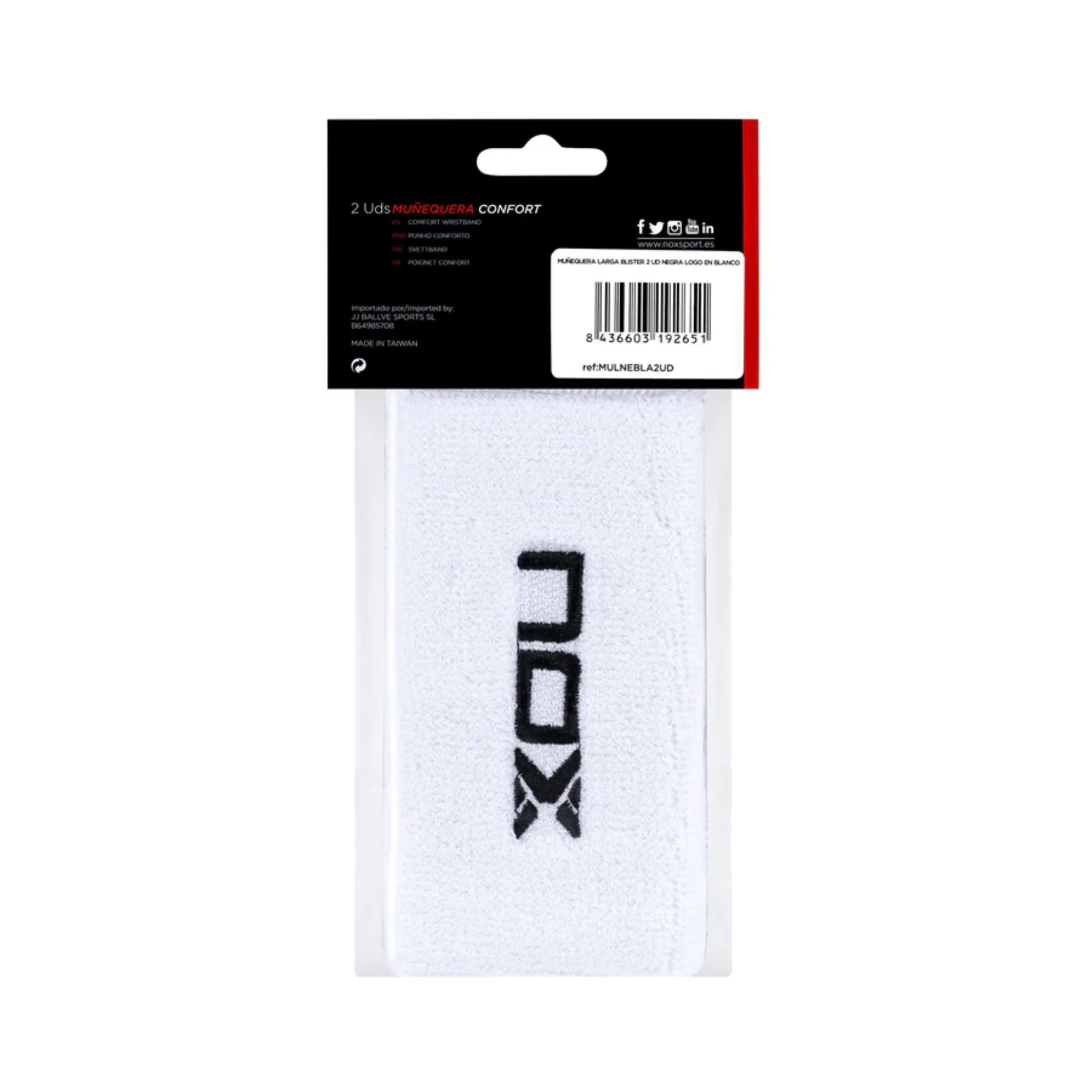 NOX long wristbands white 2pc - Image 2